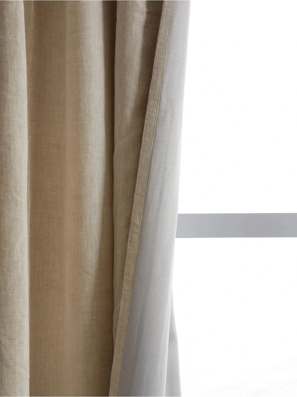 NWOT 48x84 European Linen Room Darkening Curtain Panel in Flax - Retail $92